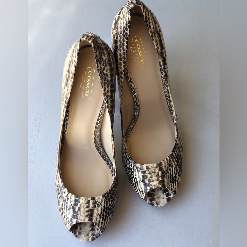 Coach snake skin print size 9.5 Heel